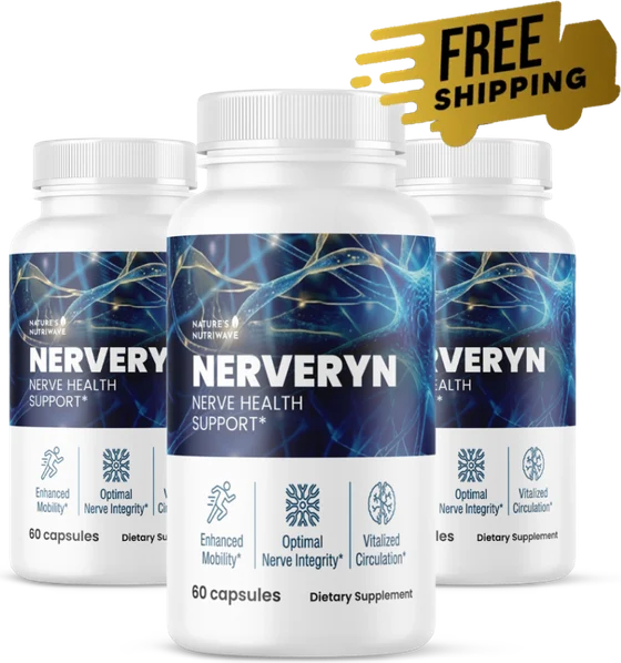 Three Nerveryn capsule bottles